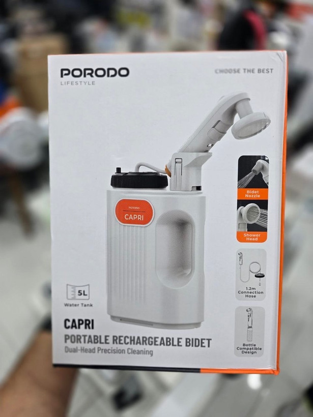 دوش مسافرتی و خودشور شارژی برند Porodo مدل PDLFSTPBSL