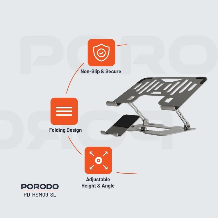 پایه و استند ۲ کاره لپتاپ و گوشی مدلPDHSM09برند Porodo