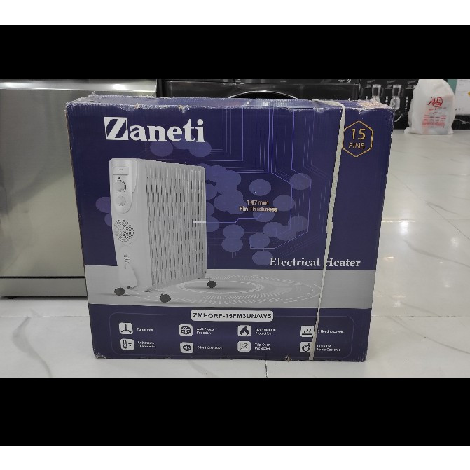 شوفاژ برقی روغنی زانتی 15 پره مدل ZMHORF-15FM3UNAWS دارای فن توربو و 3 حالت گرمایشی